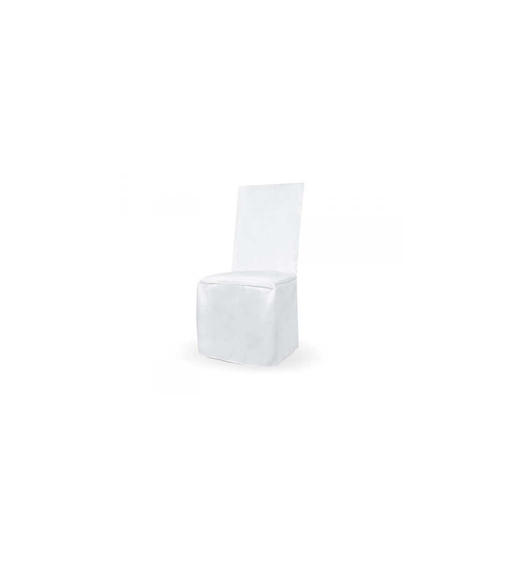 Potah na židli - saténová bílá (úzký)