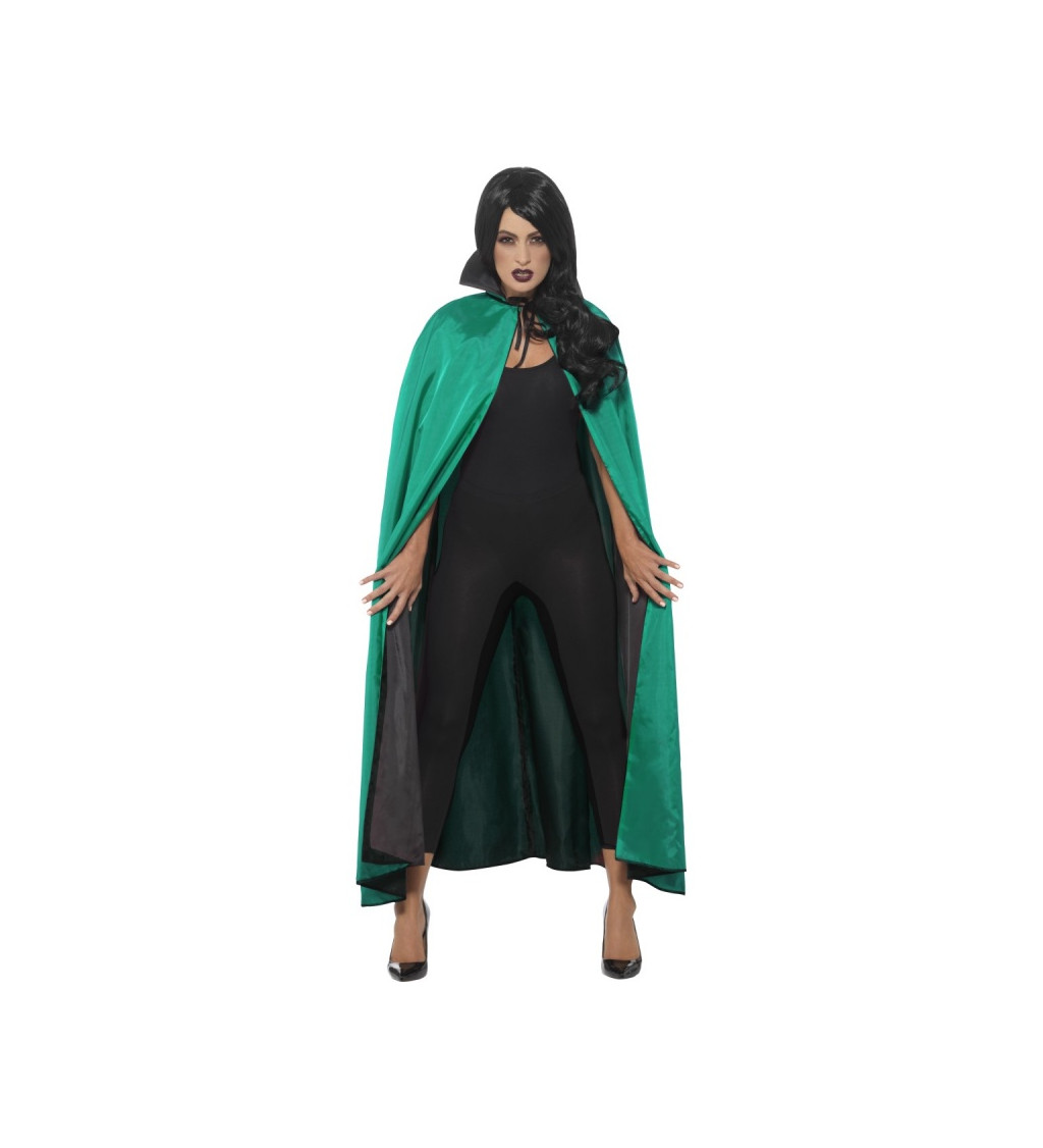 Zelený čarodějnický plášť s límcem