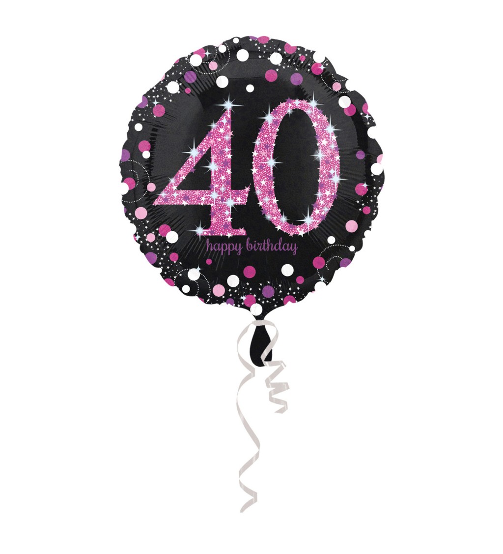 Růžov fóliový balónek - číslo 40