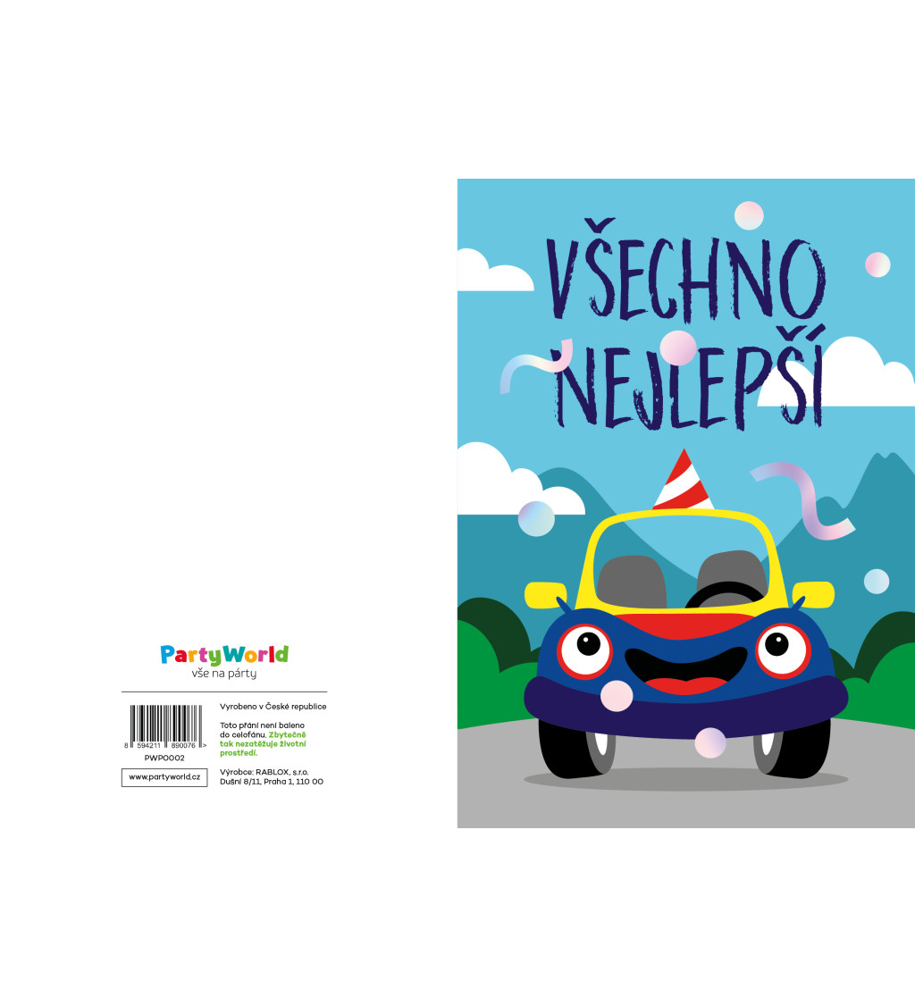 Narozeninové přáníčko - auto