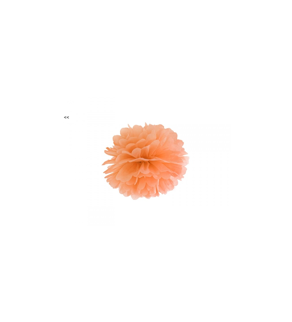 Papírová koule pom pom - oranžová