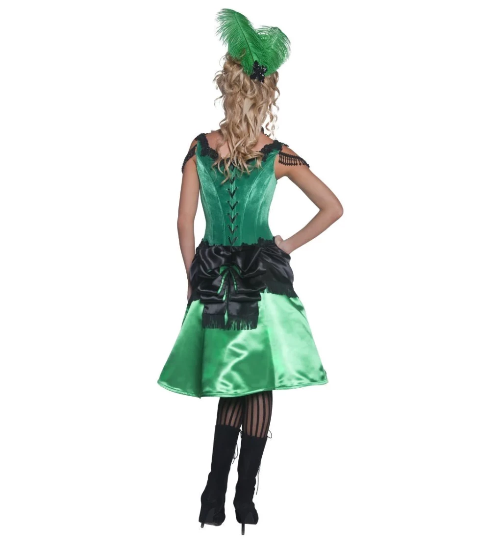 Kostým Kankánová tanečnice - zelená