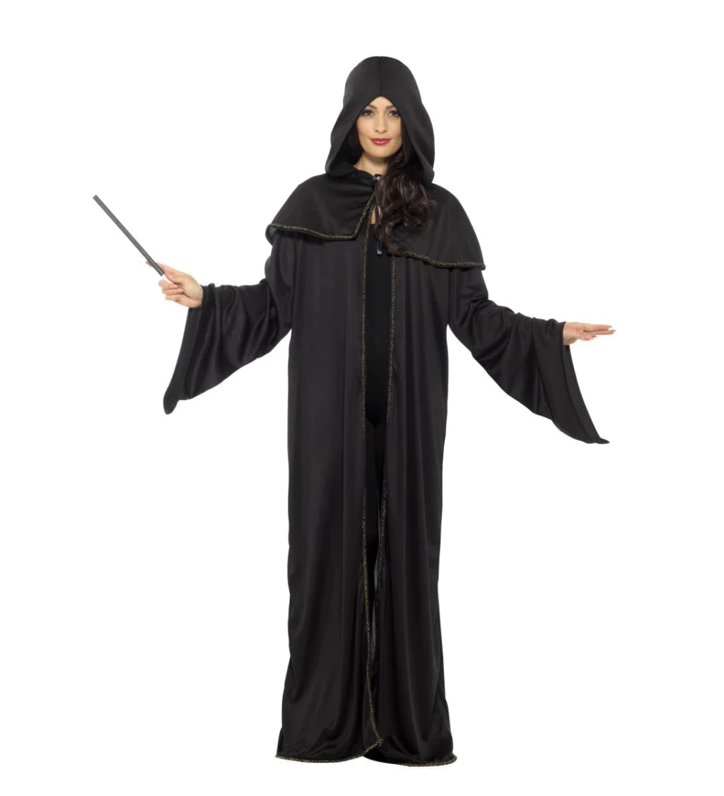 Černý plášť pro dospělé kouzelníky