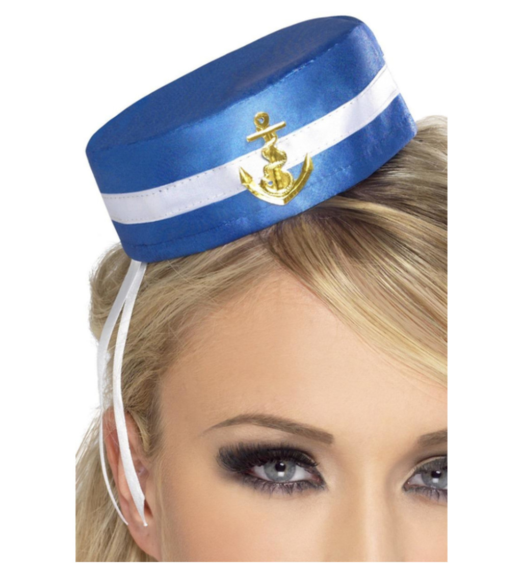 Mini klobouček námořnice - modrý
