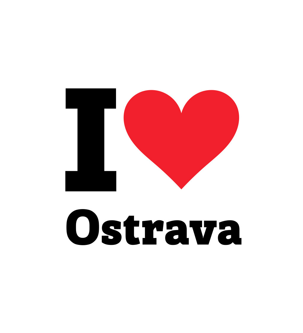 Dámské bílé triko - I love Ostrava