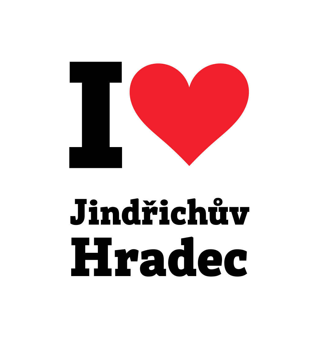 Pánské triko bílé - I love Jindřichův Hradec