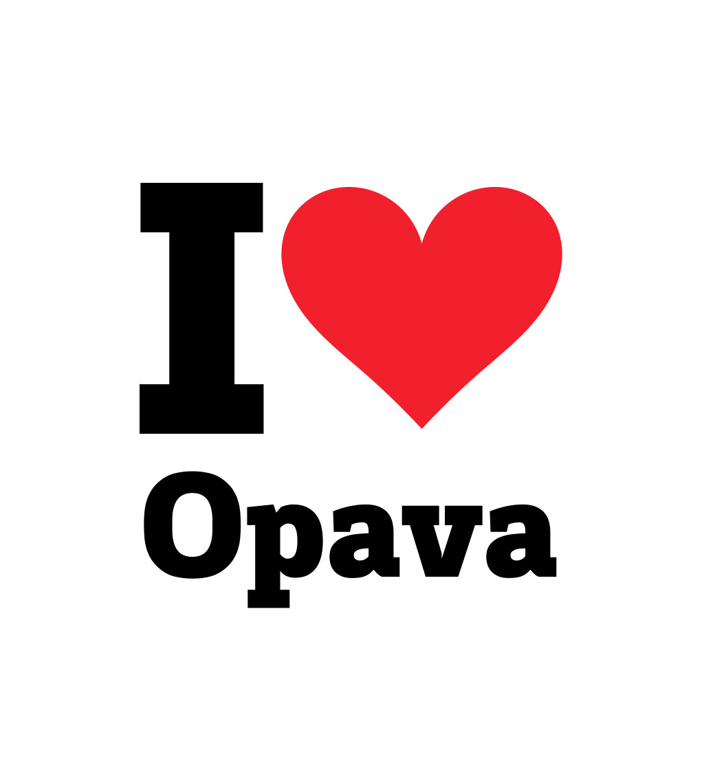 Pánské triko bílé - I love Opava