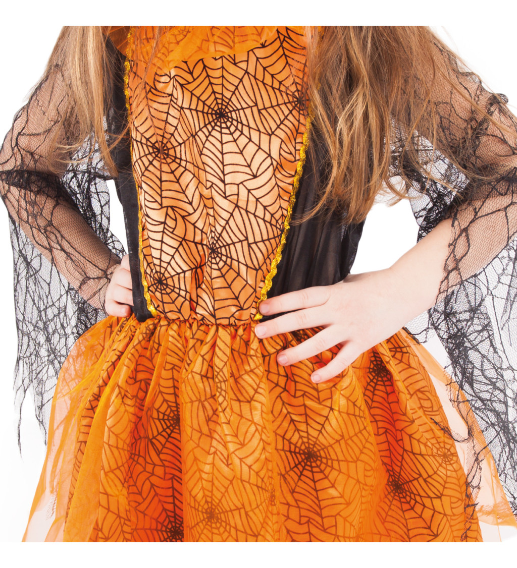 Dětské oranžové šaty - Čarodějka