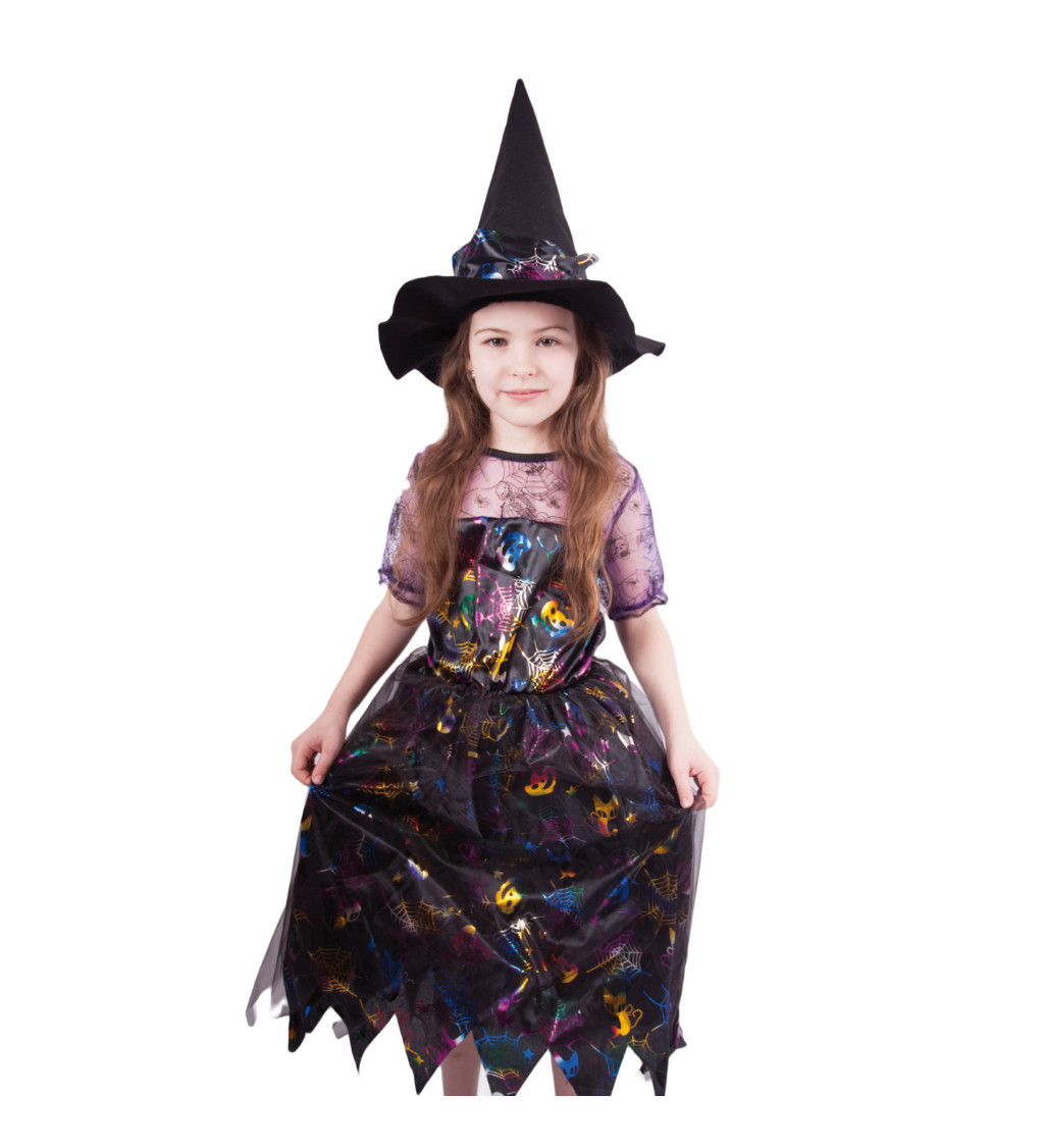 Dětský kostým - barevný čarodějnický set