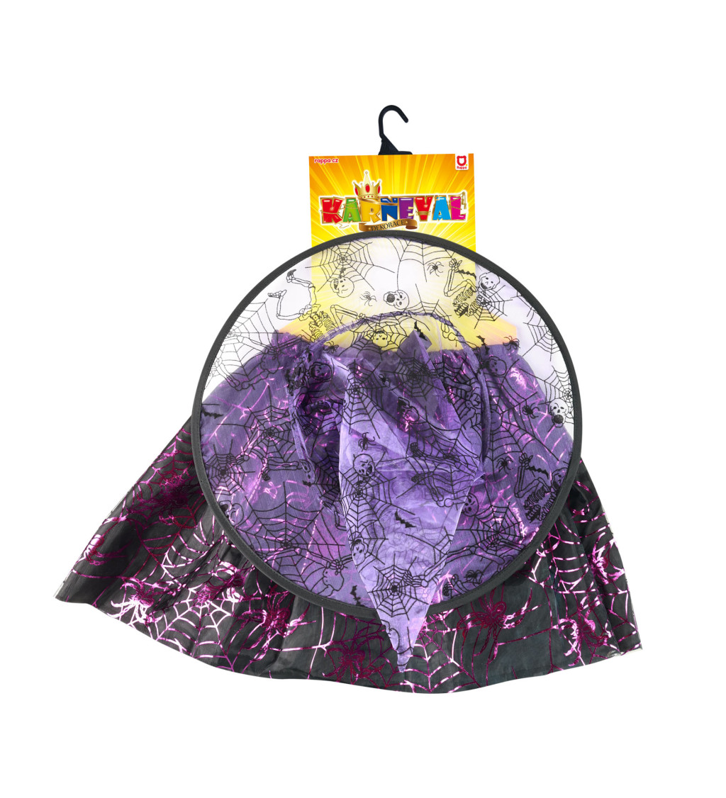 Dětský set sukně a klobouku - čarodějnický, fialový