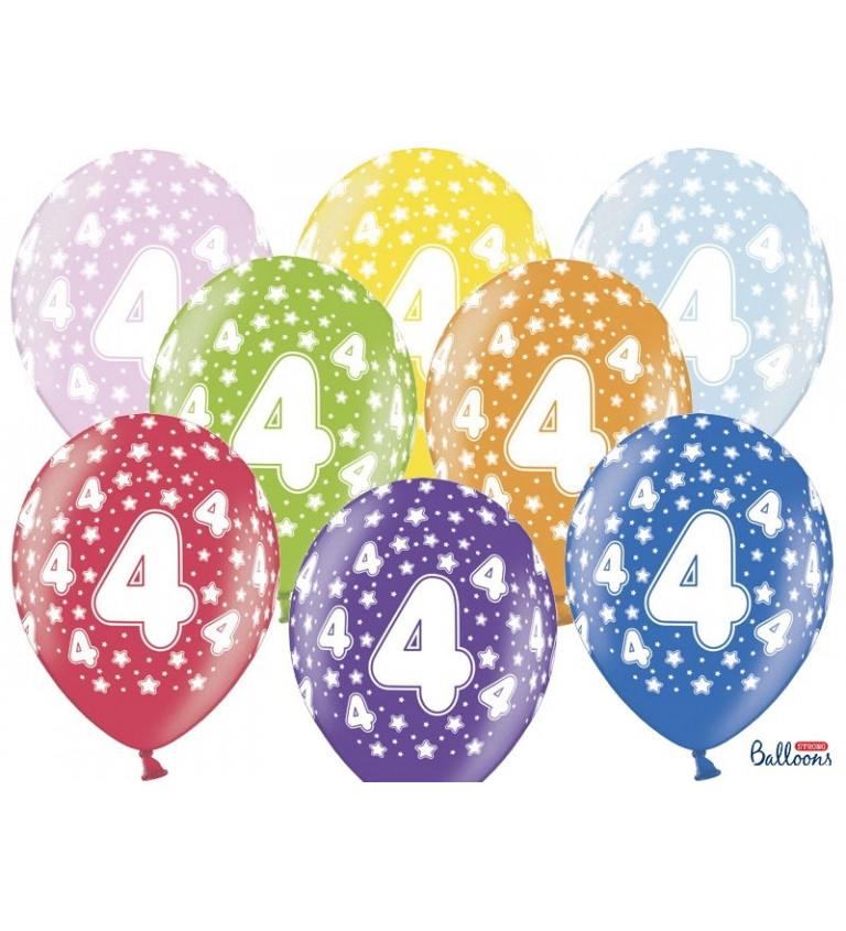 Balónek s číslem 4 - 6 ks