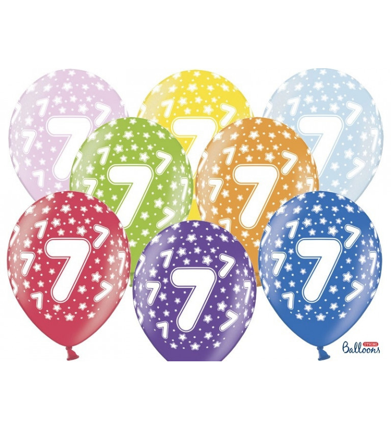 Balónek s číslem 7 - 6 ks
