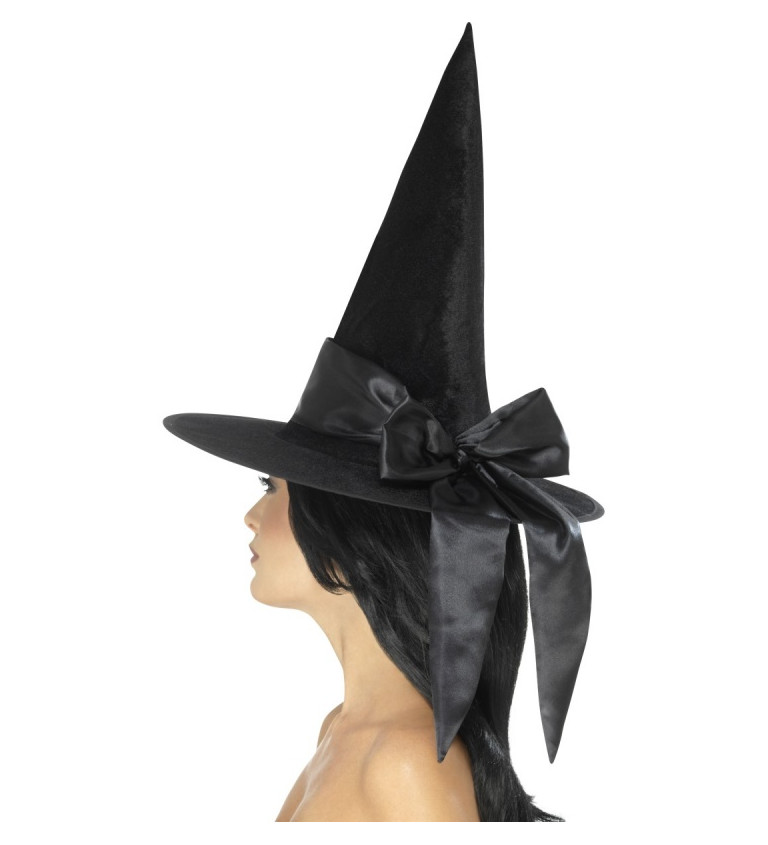 Luxusní čarodějnický klobouk s černou mašlí