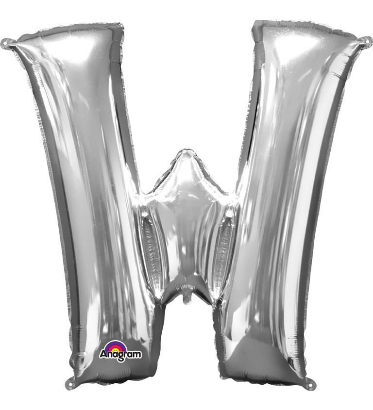 Fóliový balónek W (stříbrný)
