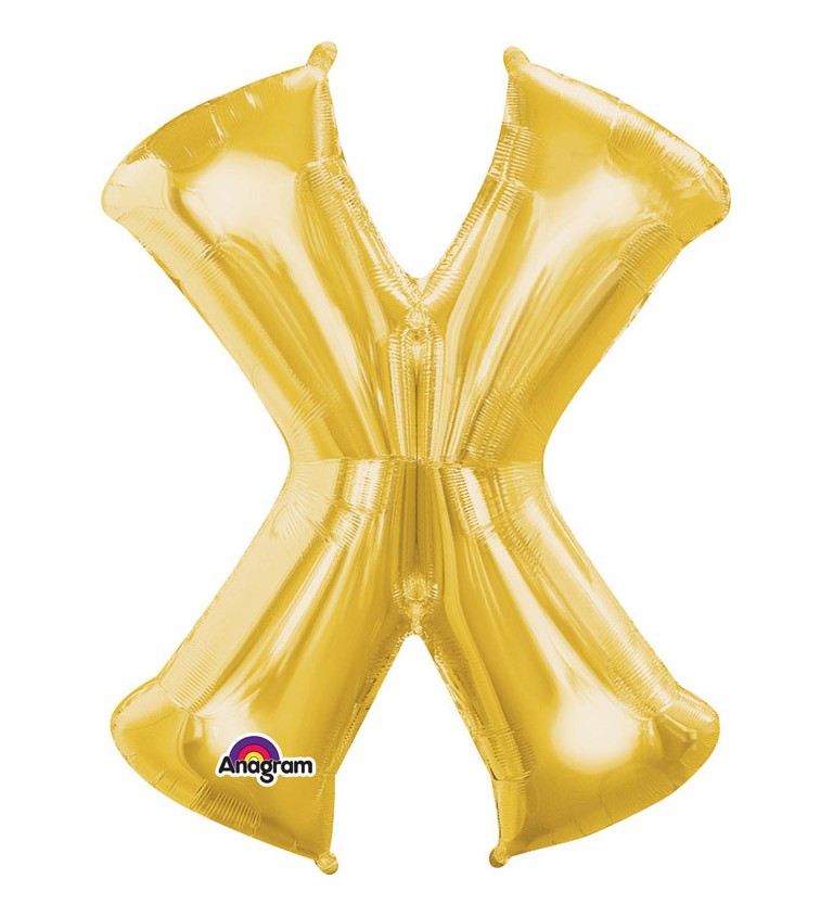 Fóliový balónek X (zlatý)