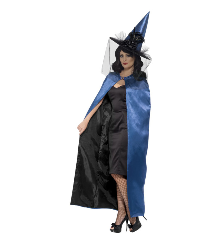 Čarodějnický plášť deluxe - modrý