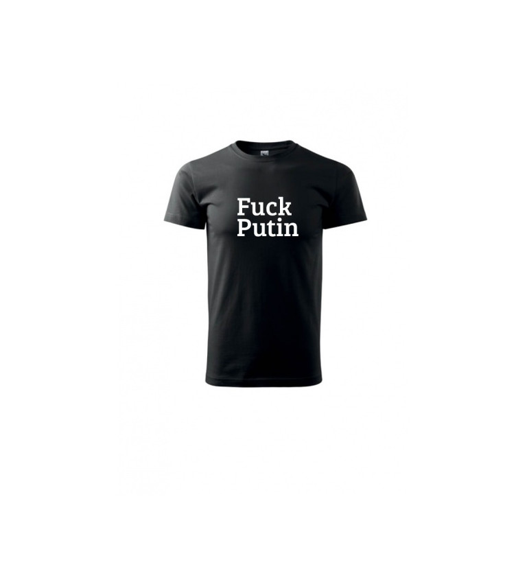 Tričko černé barvy s nápisem Fuck Putin