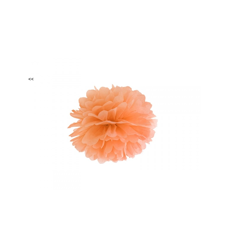 Papírová koule pom pom - oranžová