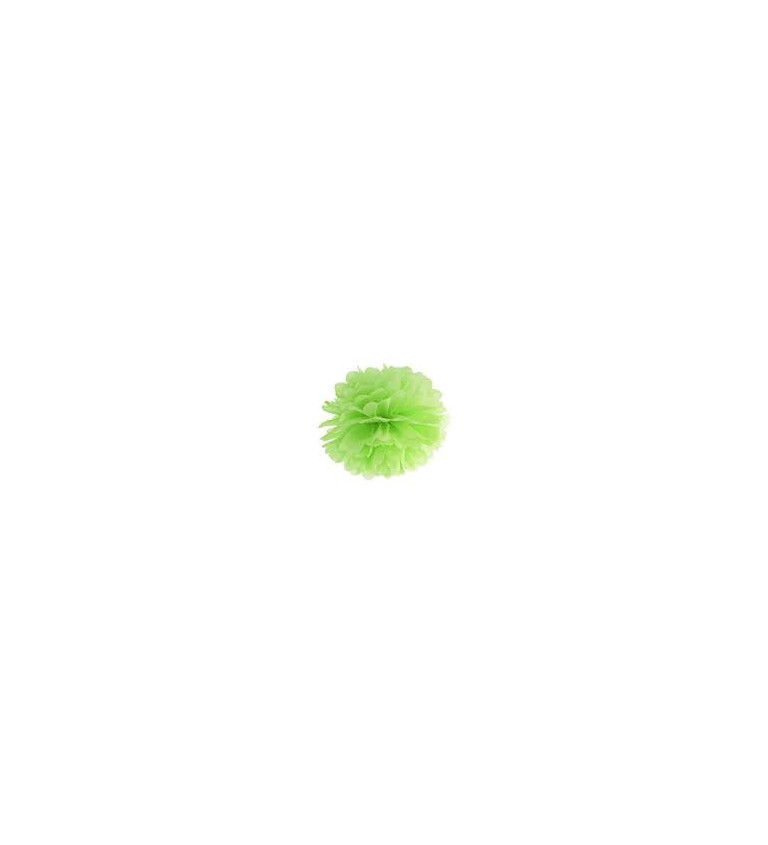 Papírová koule pom pom - zelená