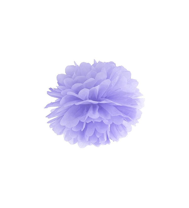 Papírová koule pom pom - fialová