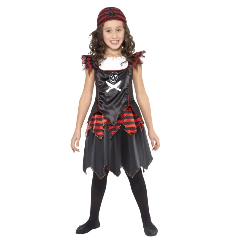 Dětský kostým Černá pirátka - šaty
