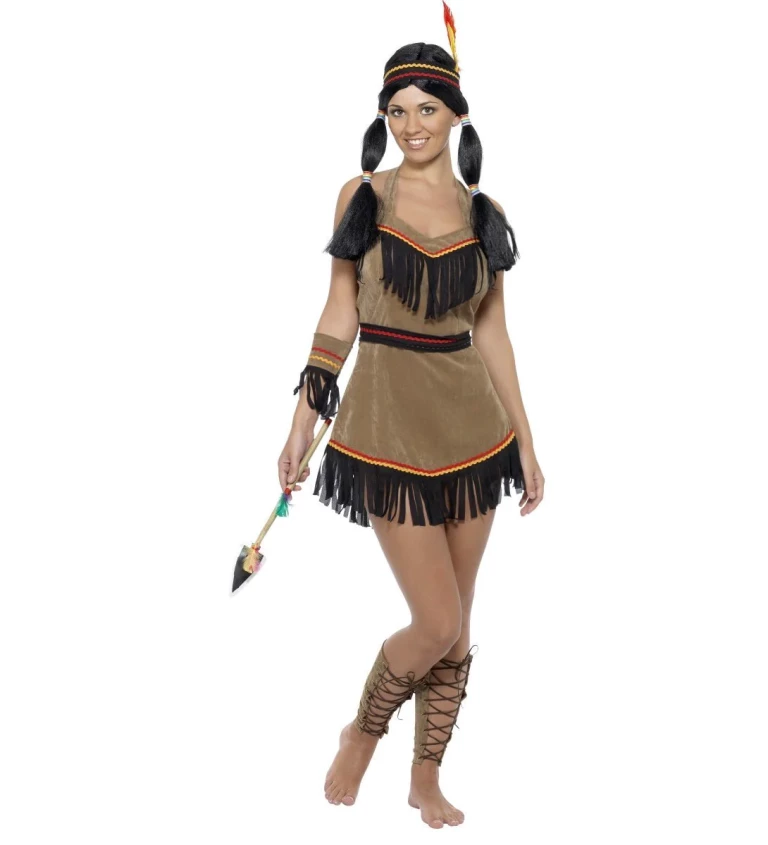 Kostým Indiánka - šaty s třásněmi