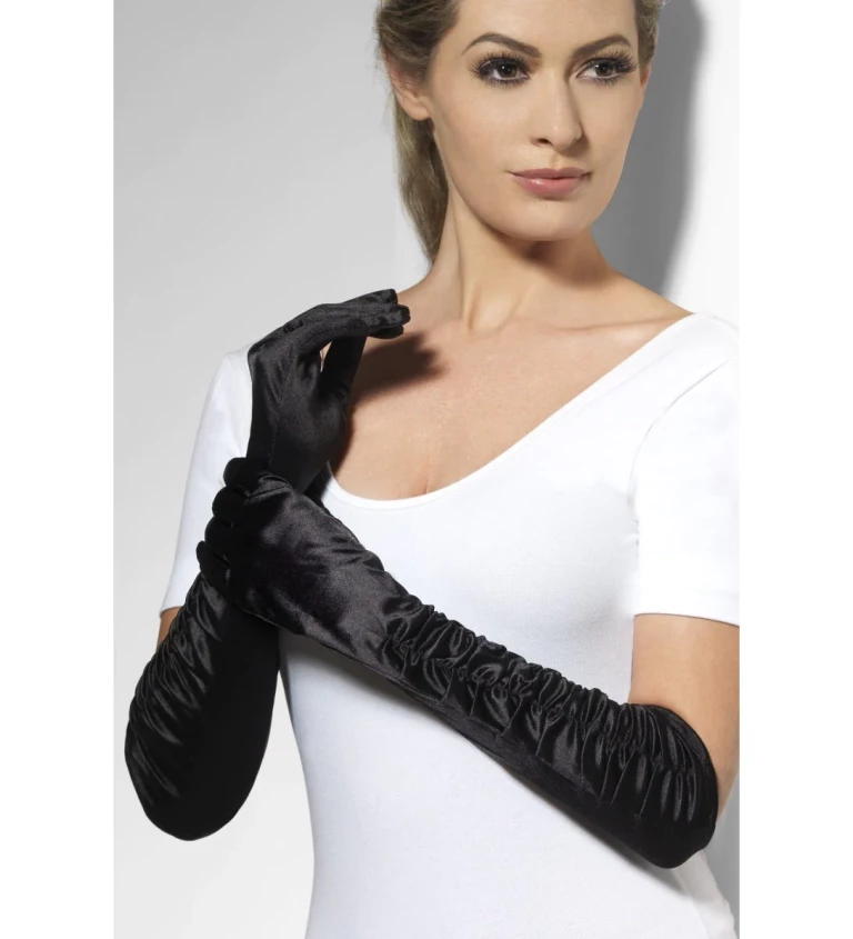 Černé rukavice - dlouhé