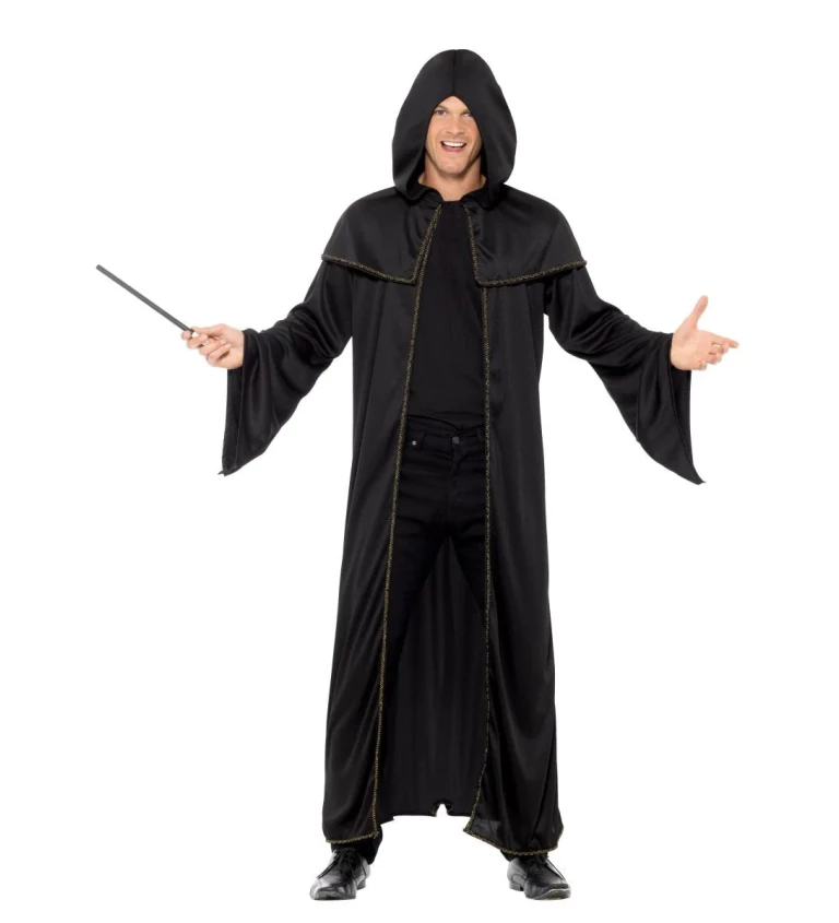 Černý plášť pro dospělé kouzelníky