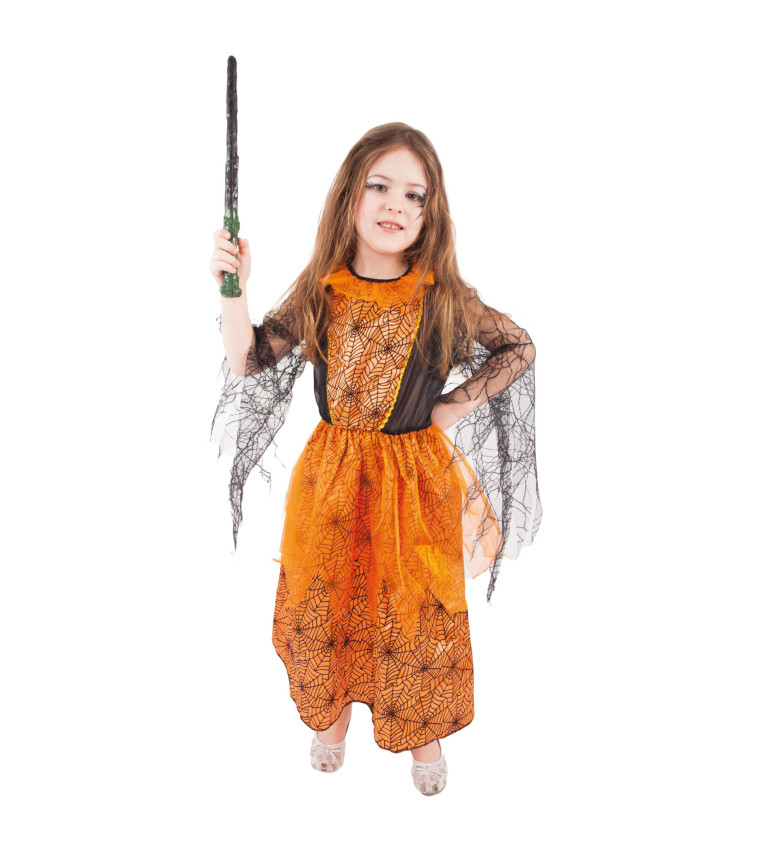 Dětské oranžové šaty - Čarodějka