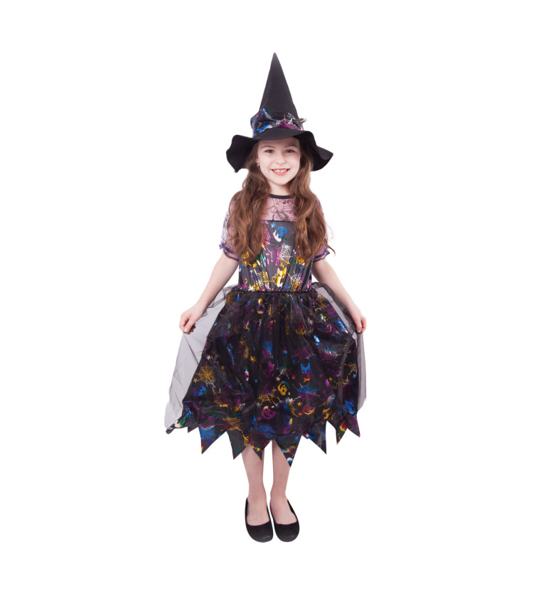 Dětský kostým - barevný čarodějnický set